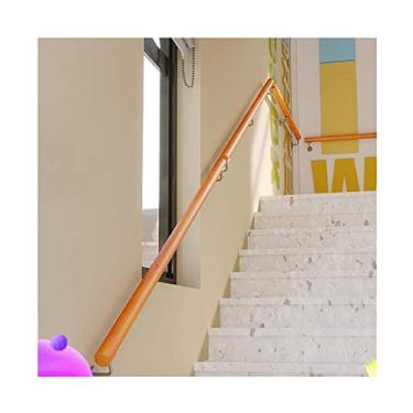 Imagem de Corrimão de escada de madeira antiderrapante para casa contra a parede para ambientes internos de sótão para idosos corrimãos de suporte de corredor (1 pés-20 pés) (tamanho: 4 m)