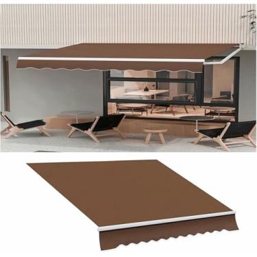 Imagem de Wzglod Tela de substituição de tecido para toldo de pátio, substituição de tecido de toldo retrátil (sem moldura), para terraços, varandas, cafés -