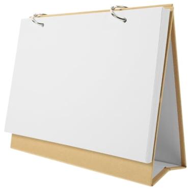 Imagem de FOMIYES Calendário de mesa em branco pintado à mão para escritório em casa, cartolina, capa kraft, planejador mensal, design criativo de graffiti para uso escolar