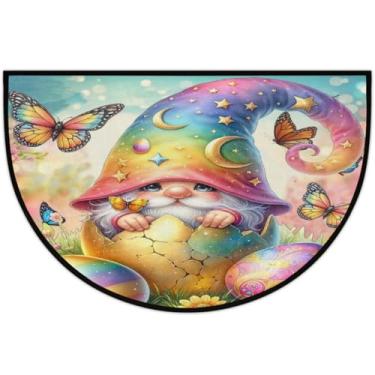 Imagem de Tapete de porta meio redondo para Páscoa, antiderrapante, absorvente, semicírculo, tapetes laváveis, meia lua, tapetes para ambientes internos, pátio, cozinha, banheiro, entrada, lareira, decoração de