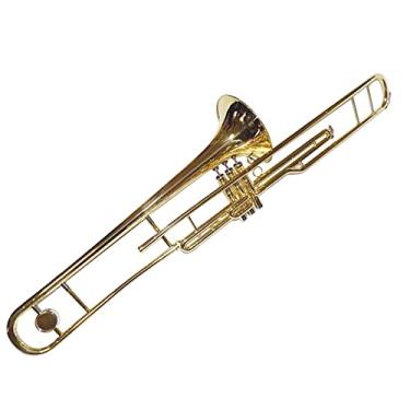 Imagem de Verniz Trombone Bb Pistão Trombone Padrão com Caixa Bocal Latão Amarelo Trombone Instrumentos Musicais