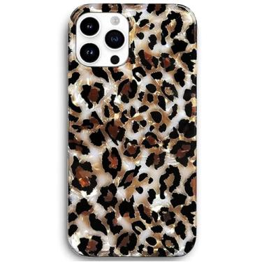 Imagem de J.west Capa Compatível com iPhone 14 Pro, Luxo Brilho Translúcido Transparente Vintage Estampa de Leopardo, Case de Silicone Macia para Mulheres, Protetora para iPhone 14 Pro 6,1 Polegadas Cheetah