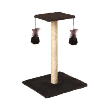 Imagem de Arranhador Para Gatos Poste com Brinquedo Gato Gigante Duplo Exclusivo (Marrom)