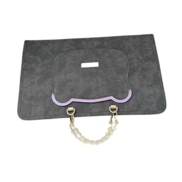 Imagem de predolo Bolsa para laptop, capa para notebook, compacta e portátil, para homens e mulheres, ideal para viagens. Feita em couro PU, comporta até 14 polegadas, Cinza