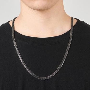 Imagem de Colar masculino de aço inoxidável grosso cubano com elos de corrente banhada a ouro 14 quilates, prata/preto/rosa, joia moderna, 26inch, Aço inoxidável, Sem Pedra Preciosa