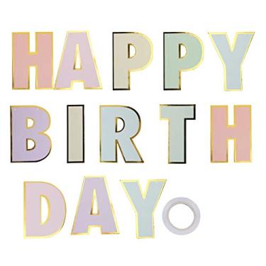 Imagem de Conjunto de banner de aniversário Cartões de feliz aniversário Cartões de cartas com corda Decorações de festa Decoração festiva colorida para pendurar na parede para festas de