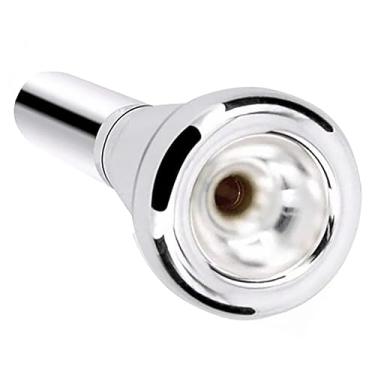 Imagem de Naroote Bocal de Trompete 3C Prata Brilhante Chifre Substituição de Metal para Acessórios de Instrumentos Musicais, Instalação Compacta e Fácil para Iniciantes e Artistas