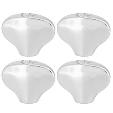 Imagem de RiToEasysports Tuning Peg Cap Botões de Substituição de Liga de Zinco para Baixo e Cabeças de Máquina de Ukulele Conjunto de 4 Peças Pequeno Formato de Rabo de Peixe Prata Preto Dourado (Prata)