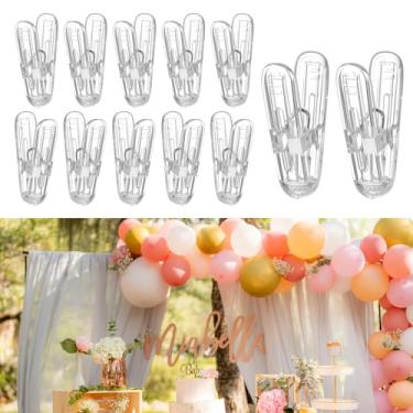 Imagem de Pacote com 20 clipes de arco de balão, grampos transparentes para suporte de balão de fundo, grampos de mola de plástico para kit de arco de balão, decoração de aniversário, artesanato, cenário