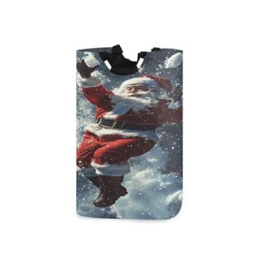 Imagem de CEBUGI Cesto de lavanderia Papai Noel com alças cesto de roupa suja dobrável para roupas, quarto, banheiro, dormitório