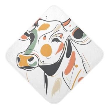 Imagem de STAYTOP Artistic Lines Toalhas de bebê com capuz de musselina de vaca, toalha de banho super macia, toalhas de banho absorventes para banho recém-nascido unissex 76 x 76 cm