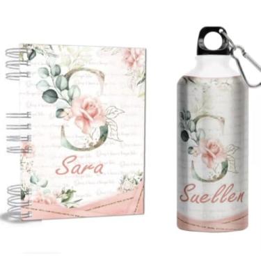 Imagem de Agenda 2026 + Garrafa - Personalizada com Nome - Alumínio - Alfabeto - Capa Dura Holográfica (Na compra colocar o nome na frente do remetente) (S)