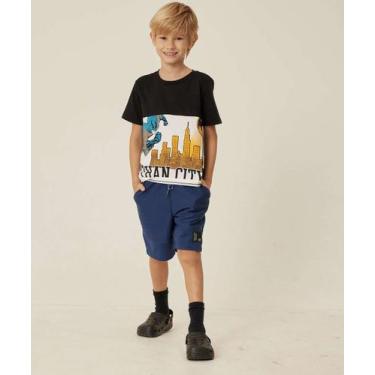 Imagem de Bermuda Infantil Moletinho MR Tam 4 a 10-48086, Azul, 8