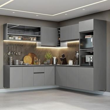 Imagem de Armário de Cozinha Completa de Canto 445cm Suspensa Nice Madesa 04