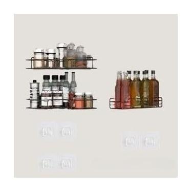 Imagem de Suporte Prateleira Porta Shampoo De Canto E Reto(Kit 1 Reta + 2 Canto)