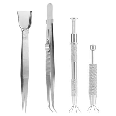 Imagem de Conjunto de 4 Peças para Decoração de Bolos, Caneta Aplicadora Confeitos em Aço Inoxidá...