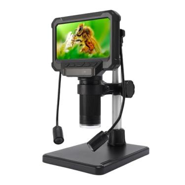 Imagem de Luocute Microscópio Digital de 4,3 Polegadas, Tela LCD 720P Com 8 LEDs Ajustáveis ​​e 2 Lâmpadas Laterais, Câmera de 1MP Gravação de Vídeo 1080P para Reparo de Circuito de Inspeção
