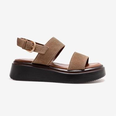 Imagem de Sandália Feminina Serena Couro Marrom - Democrata, 38