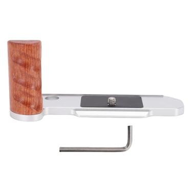 Imagem de HURRISE Alça de Câmera Em Formato de L, Punho Ergonômico de Madeira para Câmera Com Instalação de Parafuso Inferior, Compatível Com Tripés para Fotografia Profissional (Prata)