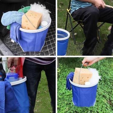 Imagem de RNXRZANK Balde de água Dobrável, Balde de Pesca, Recipiente Multiuso Feito de Oxford de Alta Qualidade, Portátil para Casa, Passeios de Barco, Pesca E Caminhad, 11l