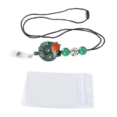 Imagem de aqxreight Porta-crachá Com Cordão Com Design de Contas de Desenho Animado Suporte de Cartão de ônibus Com Cabo de Nylon Ajustável para Escritório, Escola, Negócios, Tipo B, Material Macio e (8)