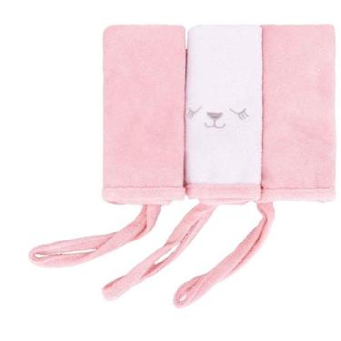 Imagem de Toalha de Boca para Bebê 34 cm x 34 cm 3 Unidades Bublim, Ursa Rosa