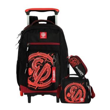 Imagem de Kit Enaldinho Mochila 2Em1 Rodas + Lancheira + Estojo Triplo