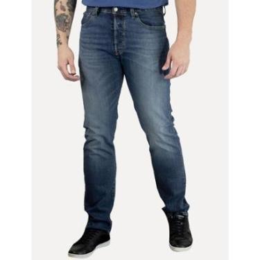Imagem de Calça Levis Jeans Masculina Slim 501 Original Greenish Azul Médio-Masculino