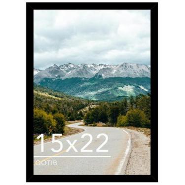 Imagem de Porta-retratos QOTIB Wood 38x56cm preto para pendurar na parede