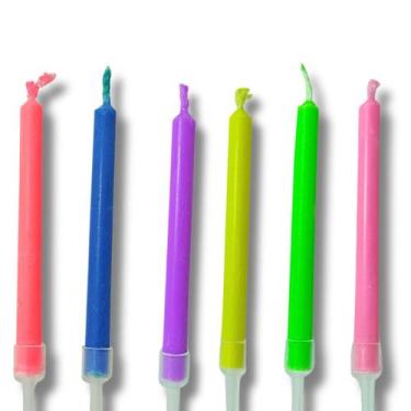 Imagem de Vela palito p aniversario chamas coloridas ilumine sua festa - Silver 