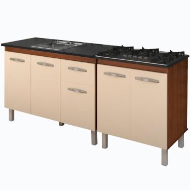 Imagem de Balcao Pia 120cm E Cooktop 5 Bocas Mobbs Savana Off White