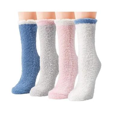 Imagem de Meias De Inverno Femininas Quentes E Macias, Térmicas E Fofas, Estilo 