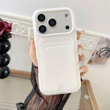 Imagem de HTVJFXCapa para iPhone 15 Plus com compartimento para cartão, bolso para dinheiro, forro interno em microfibra e revestimento macio em TPU (para iPhone 15 Plus/F)