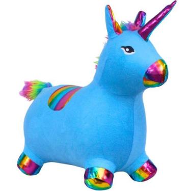 Imagem de Cavalinho Upa Upa Unicornio Pocoto Brinquedo Pula Pula Azul - Castela