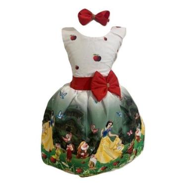 Imagem de Vestido Infantil Temático Branca De Neve Jardim Reg - Bento E Maria Mo