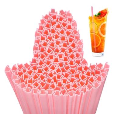 Imagem de Potchen 50 peças de canudos de plástico em forma de chapéu de cowboy para festa de cowboy descartável para coquetéis ocidentais decorações de festa de vaqueira (rosa)