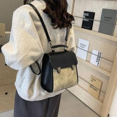 Imagem de Mochila Feminina Estilo Retrô Super Estilosa - NoBrand, Preto