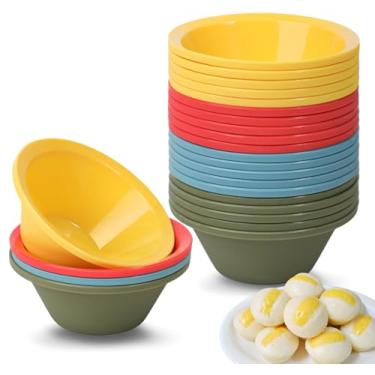 Imagem de Webake 24 peças de molde de silicone Puto Filipino pequeno, copo de substituição de plástico de 5,6 cm, molde Kutsinta reutilizável para vaporizador, livre de BPA e antiaderente, ótimo para muffins