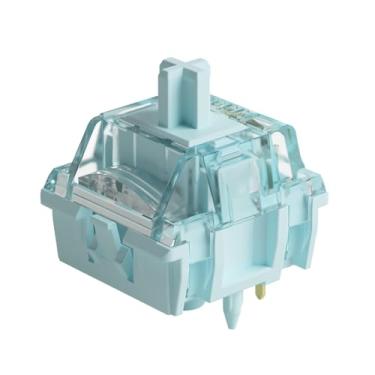 Imagem de Akko Interruptor de teclado azul cremoso V5 para teclado mecânico de jogos, interruptores táteis pré-lubrificados de 5 pinos 45gf (45 peças)