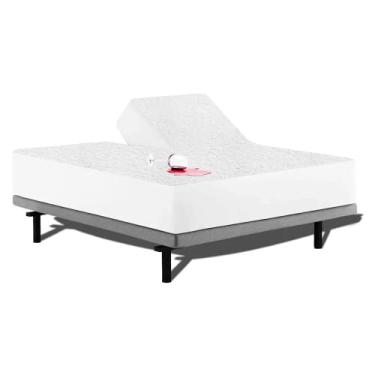 Imagem de Protetor de colchão King com cabeça dividida, bolso de 30,5 cm, parte superior dividida, ajustável, 99 cm, protetor de colchão de algodão felpudo à prova d 'água, lençóis king size para dormir