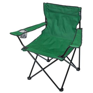Imagem de Cadeira Dobrável Em Poliéster Verde Com Braço Porta Copos E Bolsa Transporte Kala