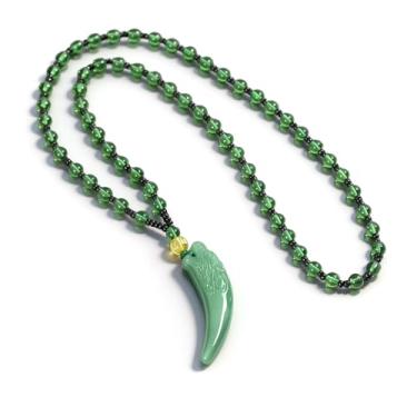 Imagem de Zurlcdye Colar de jade feminino, pingente de esmeralda, com contas, boêmio, verde, longo, delicado, pingente de corrente com pingente de declaração, joias de aniversário, acessórios para presentes