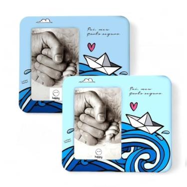 Imagem de Luminária Porta-Retrato Pai Meu Porto Seguro Bivolt, Polietileno, 10x15 cm, 22,5x19,5x8 cm, Azul, Bivolt 110/220V