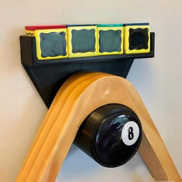 Imagem de Suporte de parede acessório de bilhar 3D impresso em giz triângulo decoração - 13 cm C x 13 cm L