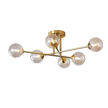 Imagem de Lustre Molecular Moderno Modo Lighting com 6 Lâmpadas, Luminária Pendente Nórdica Magic Bean, Lustre de Teto Giratório Criativo com Cúpula de Vidro, para Sala de Estar e Cozinha (6 Lâmpadas)