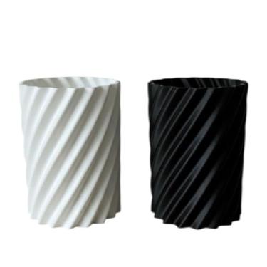 Imagem de Organizador Multiuso de Mesa Design Moderno - Porta-Lápis, Caneta, Pincel e para Escritório e Home Office, Organização Prática (Branco e Preto,1Un)