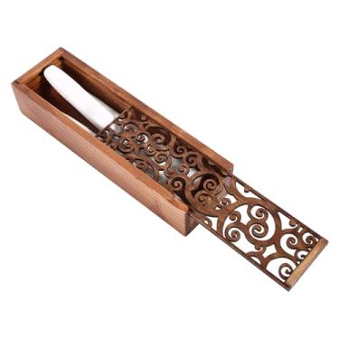 Imagem de Generic Caixa de Lápis de Madeira de Com Charme Vintage para Armazenar Artigos de Papelaria, Estudante, Escola, Escritório (Tipo de grama redemoinho)