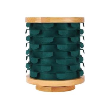 Imagem de KEG801302 Suporte de exibição de joias adereços de exibição de joias brincos giratórios de madeira maciça rack de exibição loja suporte de joias de grande capacidade suportes de armazenamento de