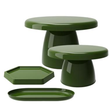 Imagem de Kit Festa com 1 Boleira Popi 18x11, 1 Mini cake 8x13, 1 Bandeja sextavada 16 e 1 Bandeja Popi 22(VDO - VERDE OLIVA)