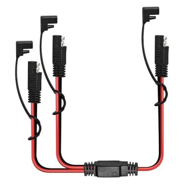 Imagem de Usngsny Cabo divisor SAE 14AWG, divisor Y 1 a 2, conector SAE, 39,9 cm, para carregador de bateria de motocicleta automotiva, carregador de célula solar, energia solar (com capa protetora)